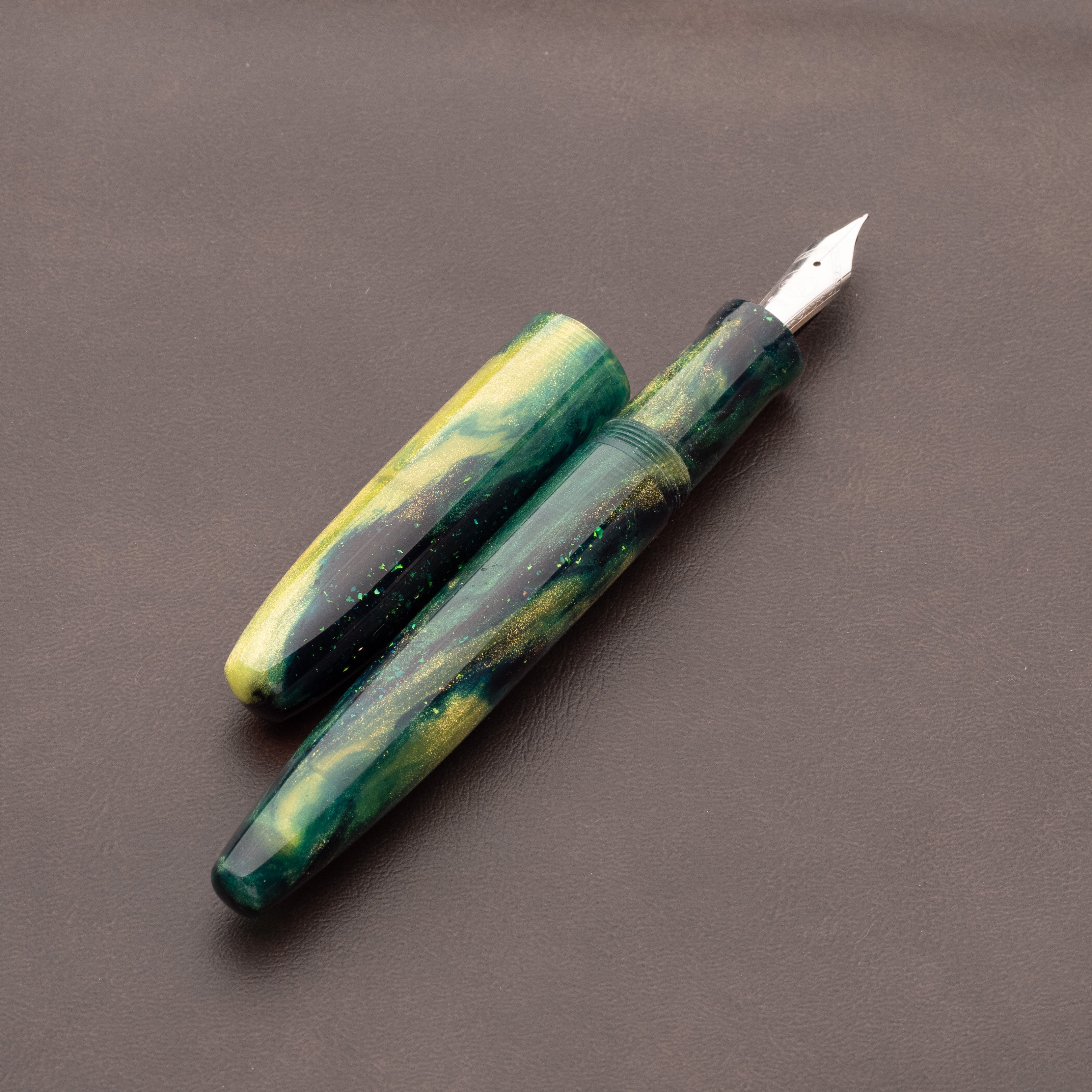 Fountain Pen - Bock #6 - 15 mm - In-House 'Grotto Green'