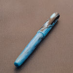 Load image into Gallery viewer, Fountain Pen - Bock #6 - 12 mm - In-house blue, white &amp; black
