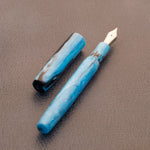 Load image into Gallery viewer, Fountain Pen - Bock #6 - 12 mm - In-house blue, white &amp; black
