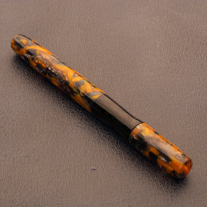 Fountain Pen - Bock #6 - 12 mm - Amazona - 'O La Orange Cellulose Acetate & SEM Ebonite