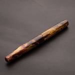 Load image into Gallery viewer, Fountain Pen - Bock #6 - 13 mm - In-house cast with copper, gold and brown
