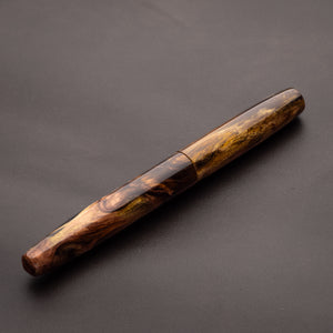 Fountain Pen - Bock #6 - 13 mm - In-house cast with copper, gold and brown