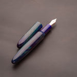 Load image into Gallery viewer, Fountain Pen - Bock #6 - 13 mm - In-house with purple and goldish green

