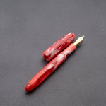 Load image into Gallery viewer, Fountain Pen - Bock #6 - 13 mm - In-house cast with orange, white and red
