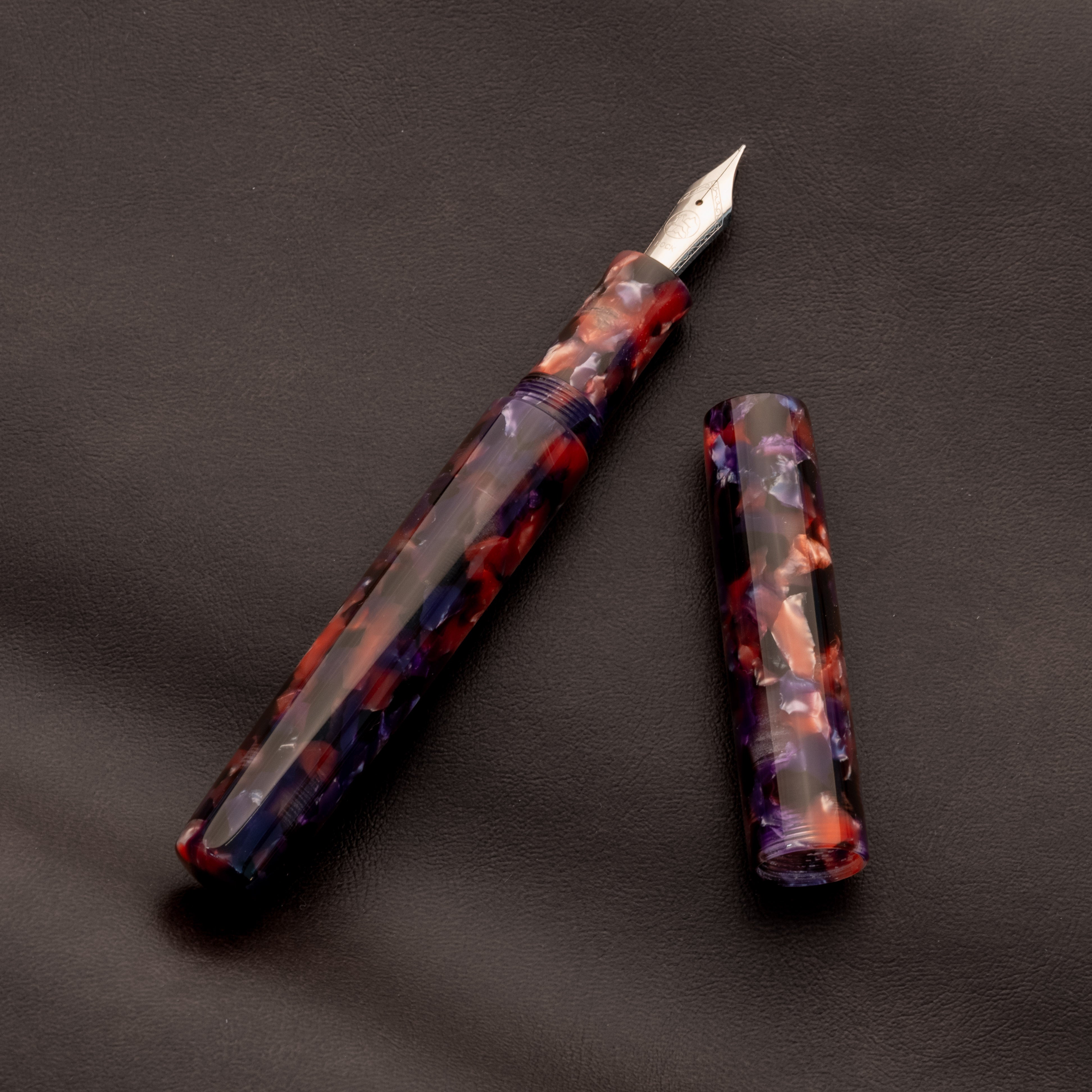 Fountain Pen - Bock #6 - 14 mm - Violet Rose Cellulose Acetate