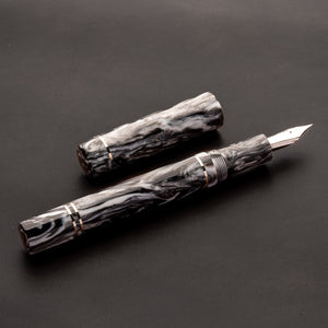 Fountain Pen - Bock #6 - 14 mm - DiamondCast Silver Run with Nickel Silver Accents