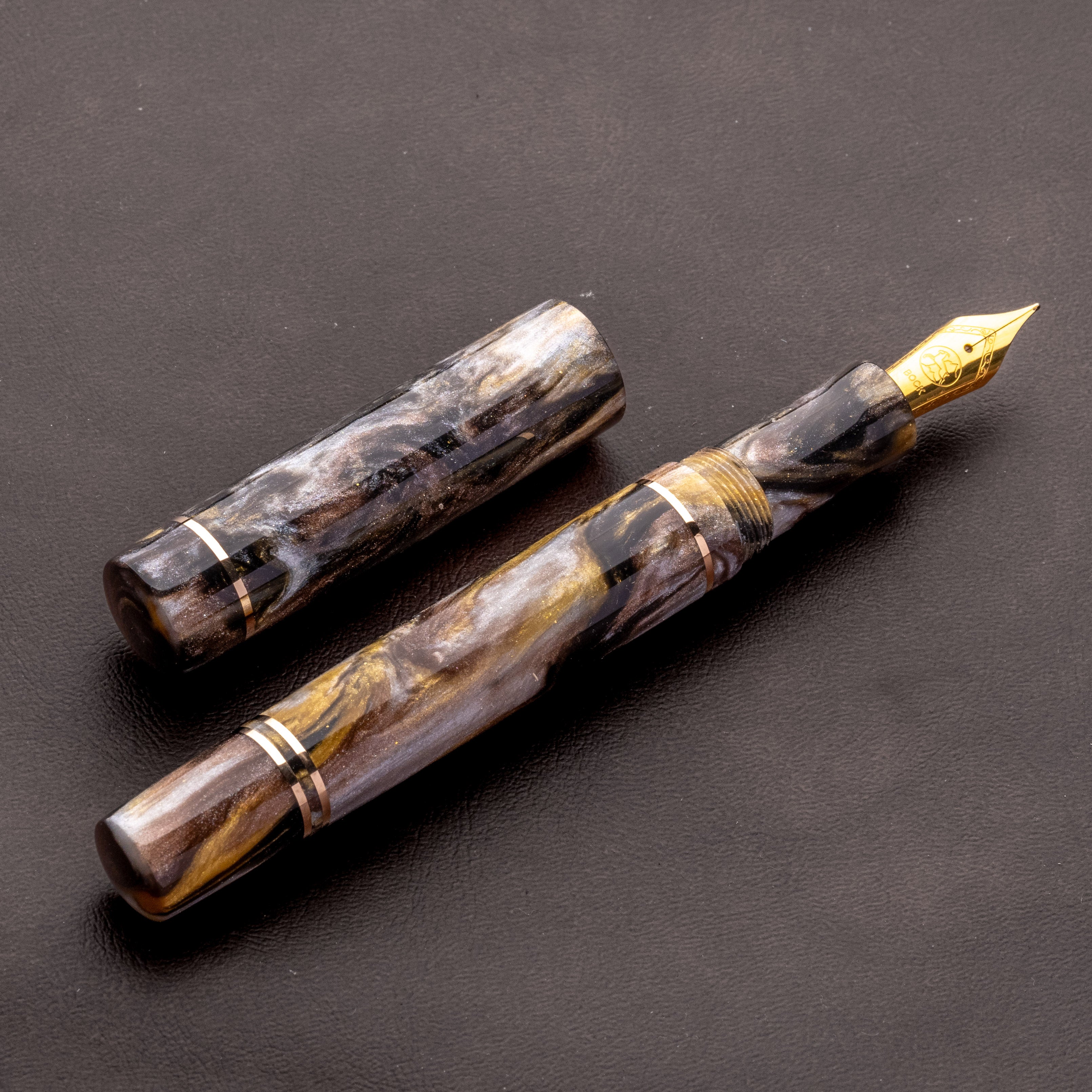 Fountain Pen - Bock #6 - 14 mm - DiamondCast Metallurgy with Bronze Accents