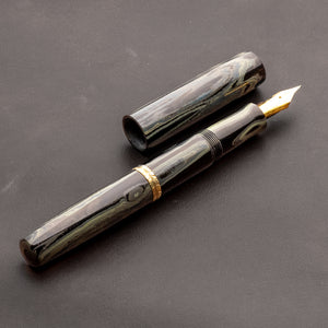 Fountain Pen - Bock #6 - 14 mm - Opus Cineris Ring & SEM Tideland Ebonite