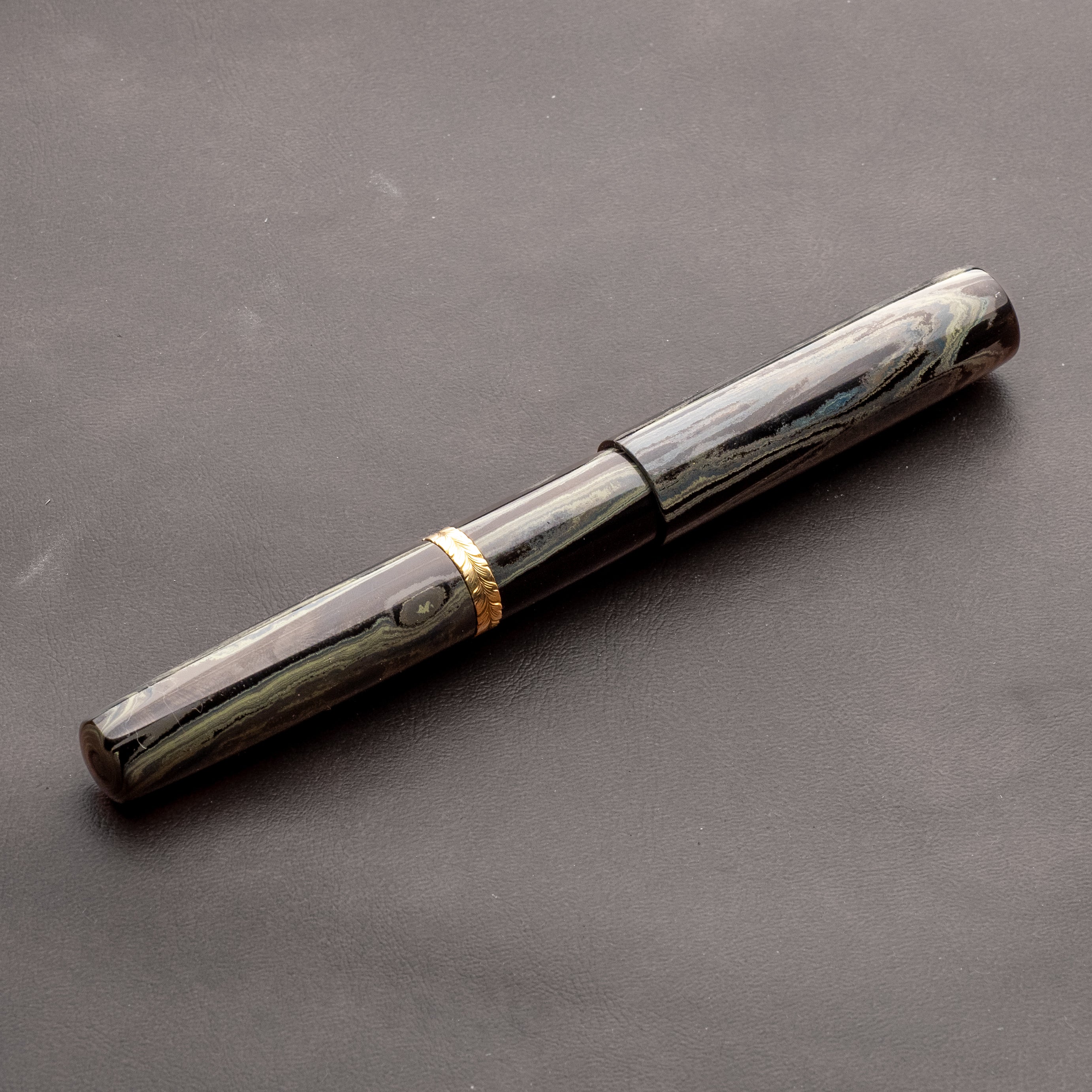 Fountain Pen - Bock #6 - 14 mm - Opus Cineris Ring & SEM Tideland Ebonite
