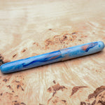 Load image into Gallery viewer, Fountain Pen - JoWo #6 - 13 mm - In-house material with swirls of white, blue and copper
