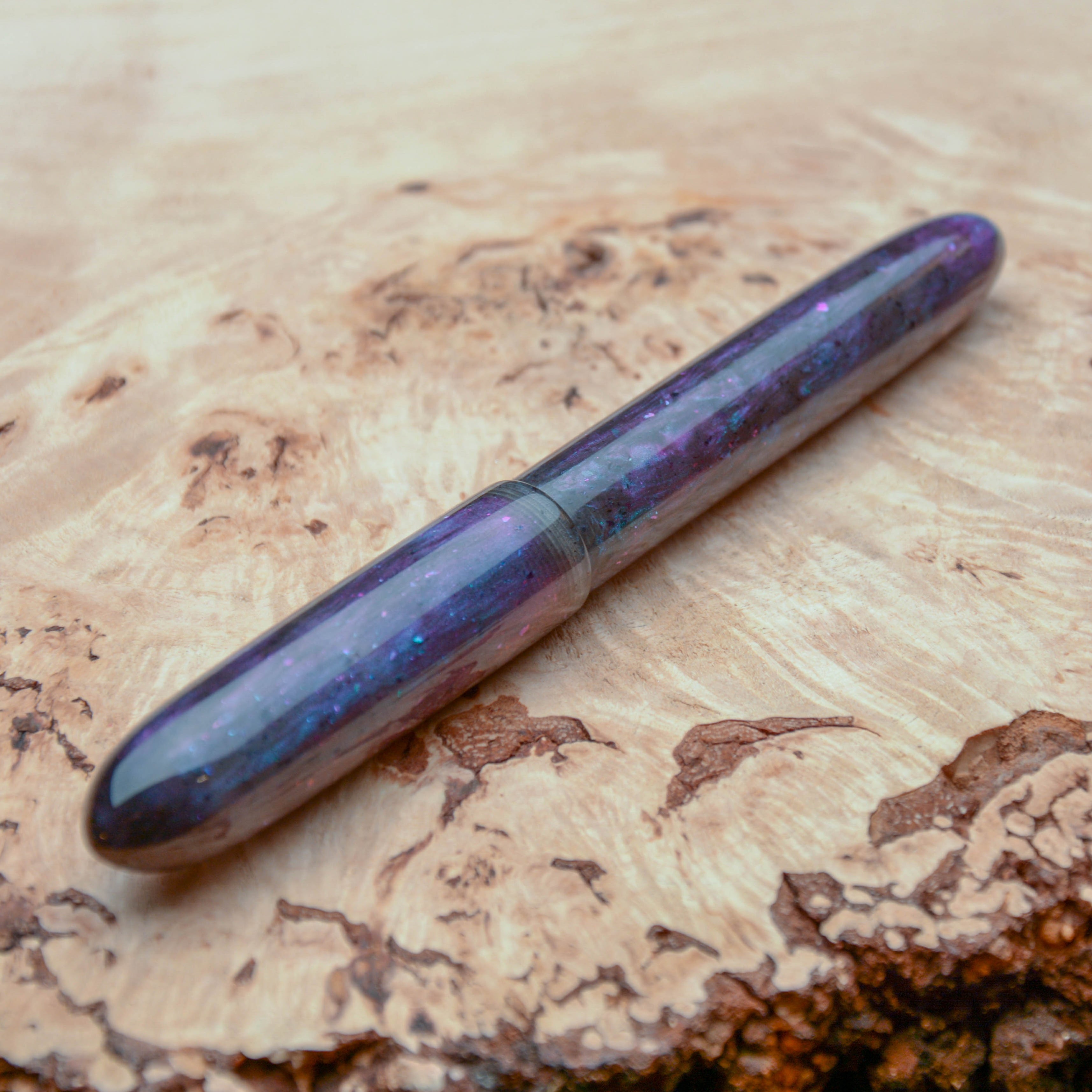 Fountain Pen - Bock #6 - 13 mm - In-house " Pavlov" material, purple to green
