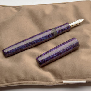 Fountain Pen - Bock #6 - 14 mm - In-house "Pavlov" material, purple to dark blue
