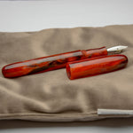Load image into Gallery viewer, Fountain Pen - Jowo #6 - 13 mm - In-house semi transparent material with red, black and silver
