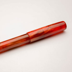 Fountain Pen - Bock #6 - 13 mm - In-house semi transparent material with multiple reds and gold