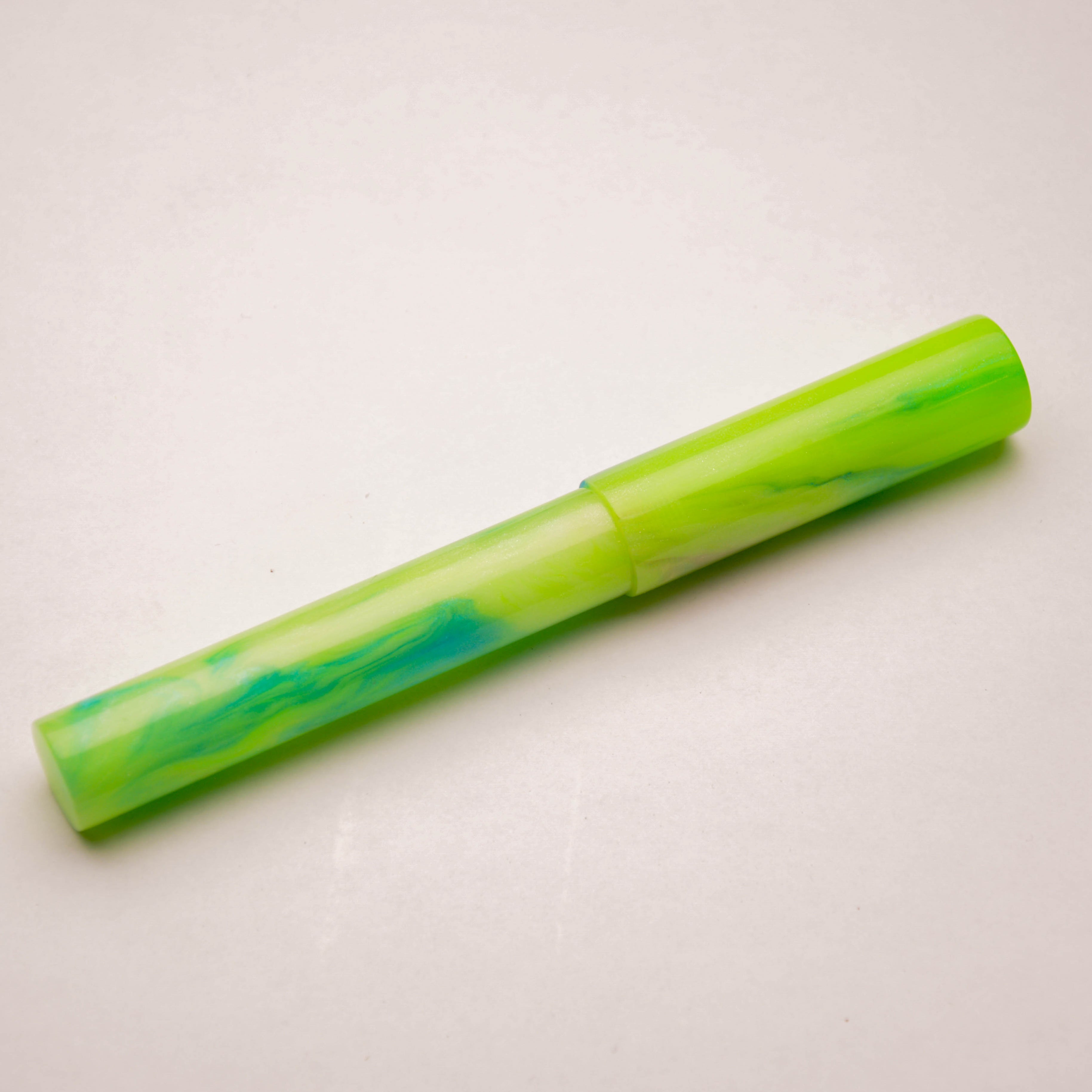 Fountain Pen - JoWo #6 - 13 mm - In-house material with neon green, blue and pearl