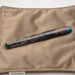 Load image into Gallery viewer, Fountain Pen - Bock #6 - 13 mm - In house cast with dark blue, white, purple and interference blue
