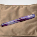 Load image into Gallery viewer, Fountain Pen - Bock #6 - 13 mm - In-house transparent material with many tones of purple and interference blue
