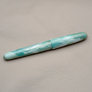 Fountain Pen - Bock #6 - 13 mm - In-house silver, green and pastel blue material