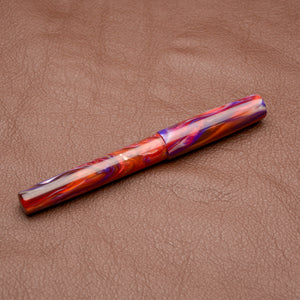 Fountain Pen - JoWo #6 - 13 mm - In house cast with red, purple yellow and a hint of blue