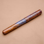 Load image into Gallery viewer, Fountain Pen - Bock #6 - 13 mm - In house cast with semi transparent interference blue, browns and reds
