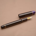 Load image into Gallery viewer, Fountain Pen - Bock #6 - 13 mm - Black acrylic with purplish finial
