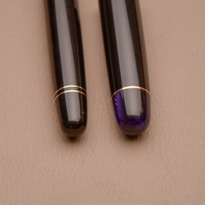 Fountain Pen - Bock #6 - 13 mm - Black acrylic with purplish finial