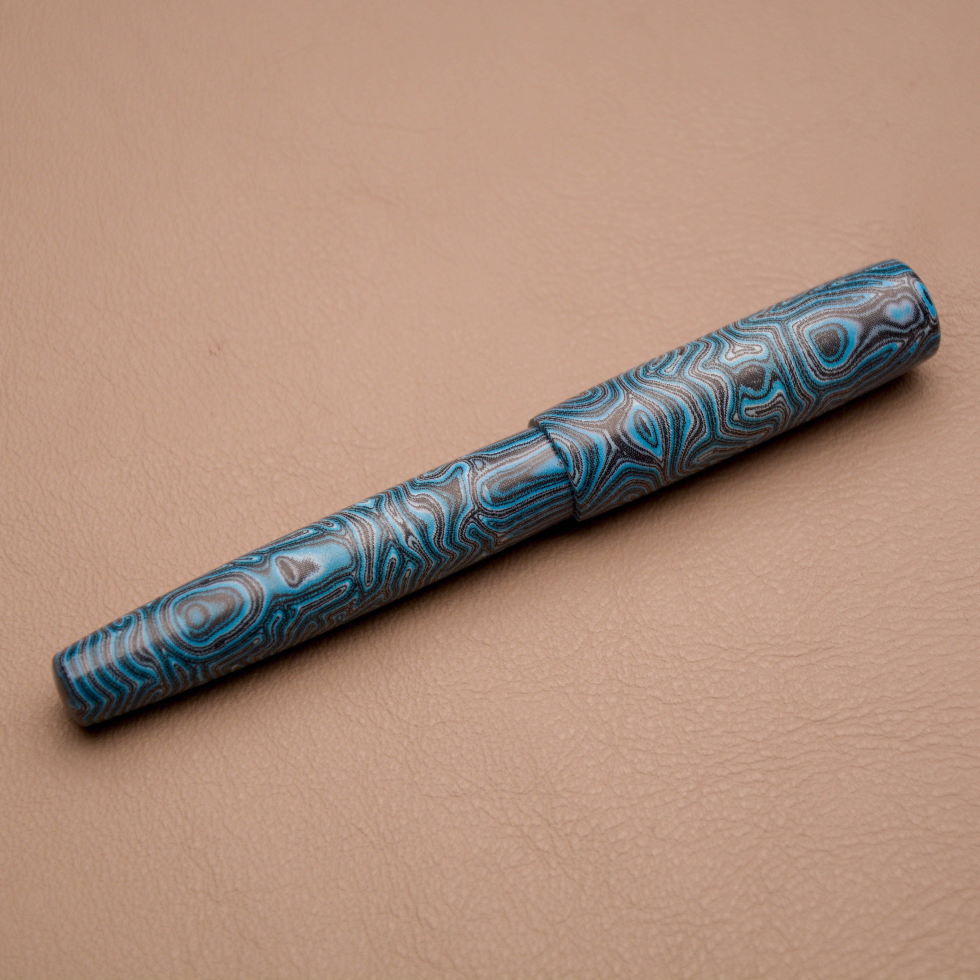 Fountain Pen - Bock #6 - 13 mm - Blue and black Micarta