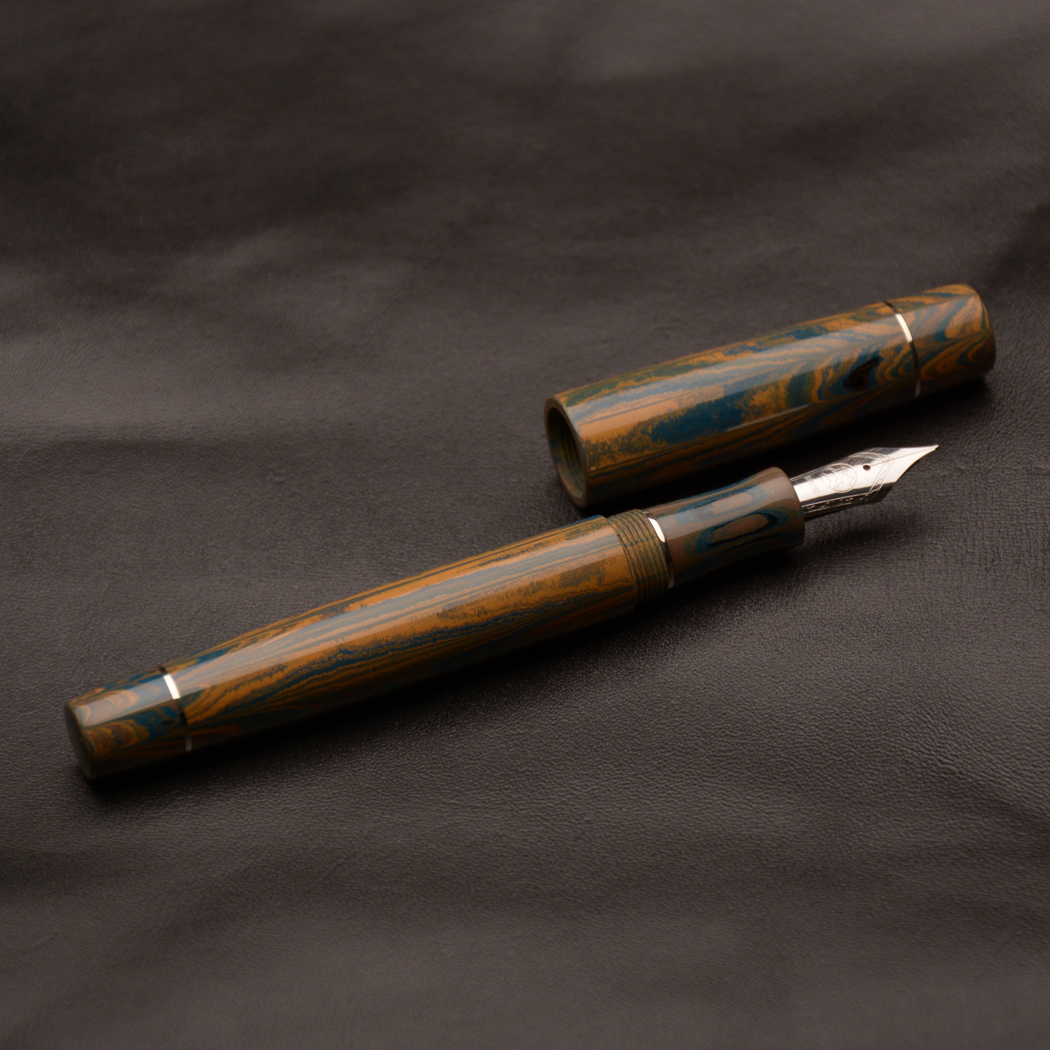 Fountain Pen - Bock #6 - 13 mm - SEM Tundra Ebonite with Nickel Silver details