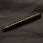 Load image into Gallery viewer, Fountain Pen - Bock #6 - 14 mm - Nikko Yellowgreen Ebonite with Bronze details
