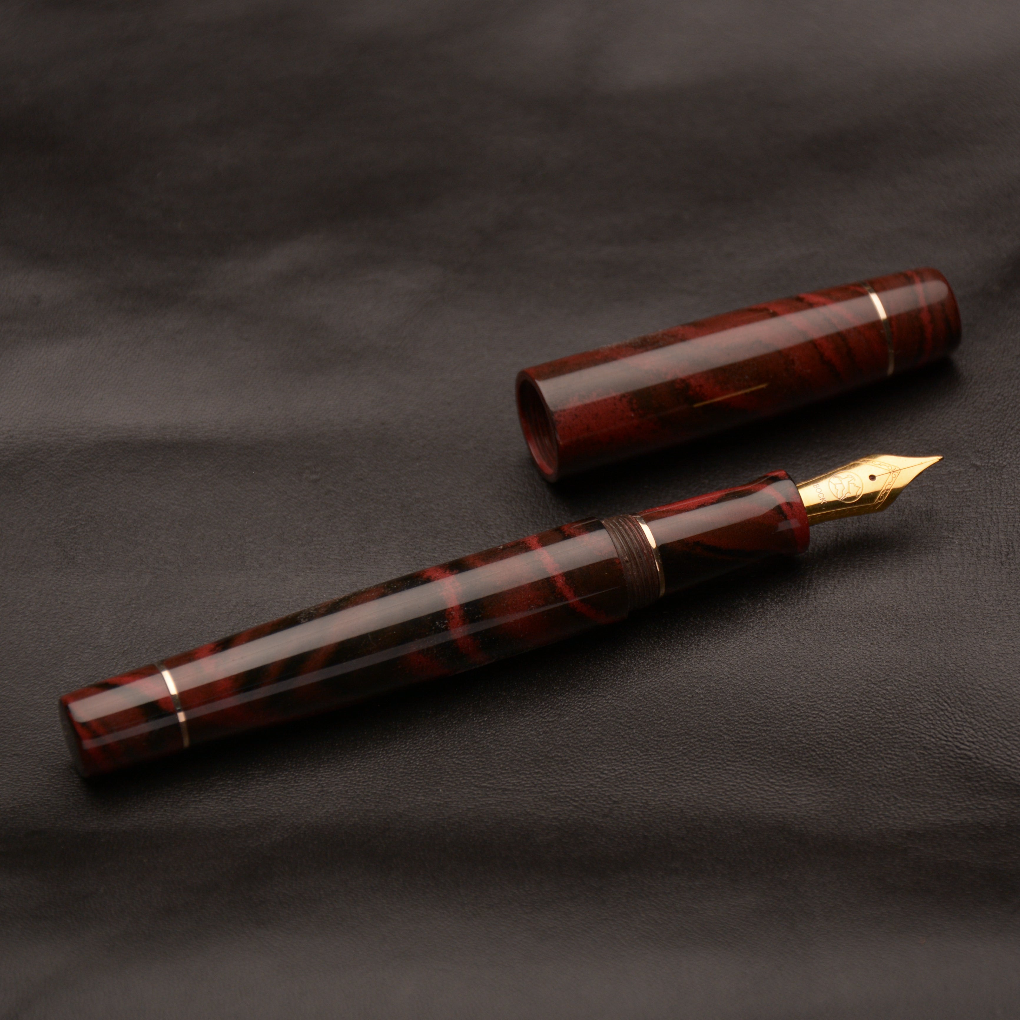 Fountain Pen - Bock #6 - 14 mm - Nikko Red Ebonite with Bronze details