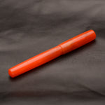 Load image into Gallery viewer, Fountain Pen - Bock #6 - 13 mm - In-house cast with golden sparkle in transparent orange

