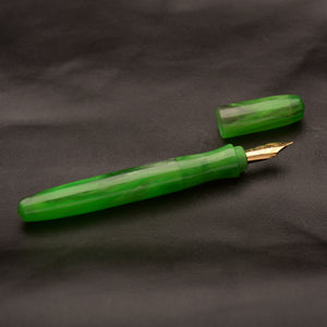 Fountain Pen - Bock #6 - 12 mm - Amazona - In-house Green and Black