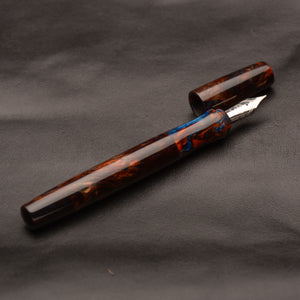 Fountain Pen - Bock #6 - 12 mm - Amazona - In-house Brown, Blue and Orange