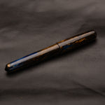 Load image into Gallery viewer, Fountain Pen - Bock #6 - 14 mm - In-house cast with brown, dark blue and gold
