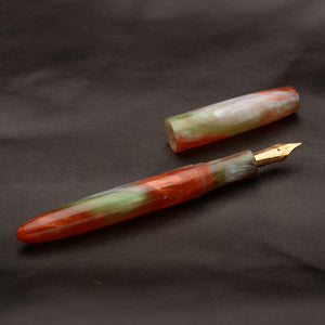 Fountain Pen - Bock #6 - 13 mm - In-house with orange, lime and greyish blue