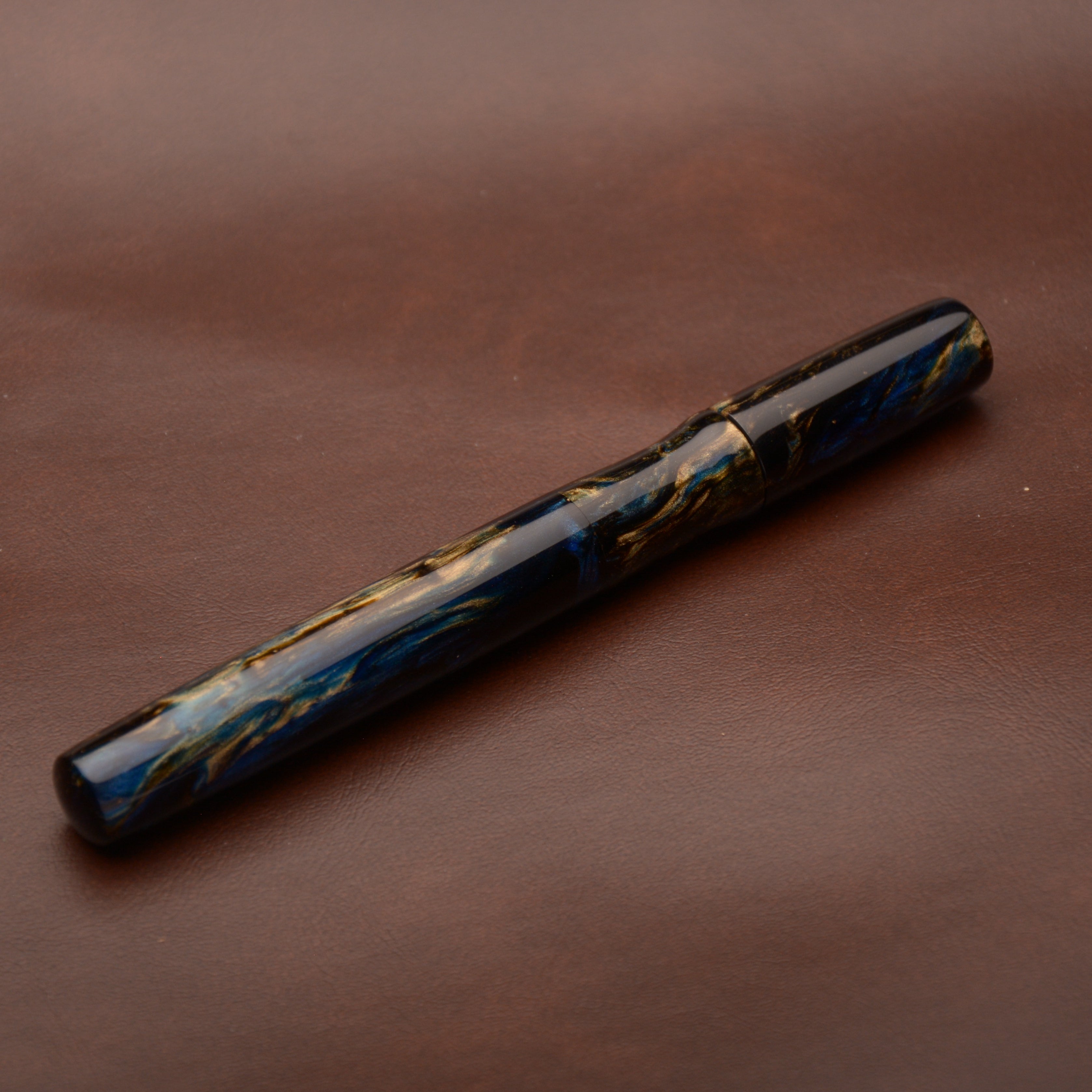 Fountain Pen - Bock #6 - 12 mm - Amazona - Blue and Gold