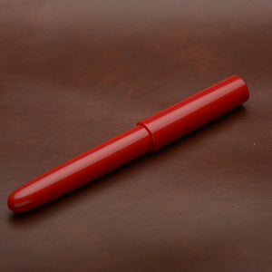 Fountain Pen - Bock #6 - 13 mm - Red acrylic with polyester section and brass detail ring