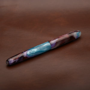 Fountain Pen - Bock #6 - 13 mm - In-house cast with red, purple and turquoise