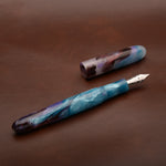 Load image into Gallery viewer, Fountain Pen - Bock #6 - 13 mm - In-house cast with red, purple and turquoise
