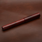Load image into Gallery viewer, Fountain Pen - Bock #6 - 13 mm - DiamondCast Black Cherry and Red Nikko Ebonite with Brass detail

