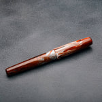 Load image into Gallery viewer, Fountain Pen - Bock #6 - 14 mm - In house cast with different oranges and grey
