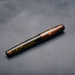 Load image into Gallery viewer, Fountain Pen - Bock #6 - 14 mm - In house cast with green, reds and browns
