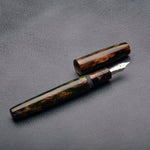 Load image into Gallery viewer, Fountain Pen - Bock #6 - 14 mm - In house cast with green, reds and browns
