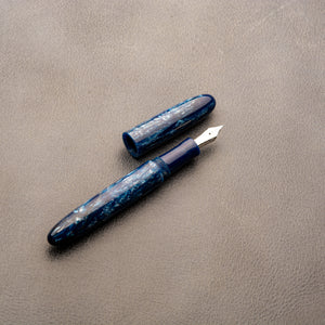 Fountain Pen - Bock #6 - 13 mm - In-house blue and silver