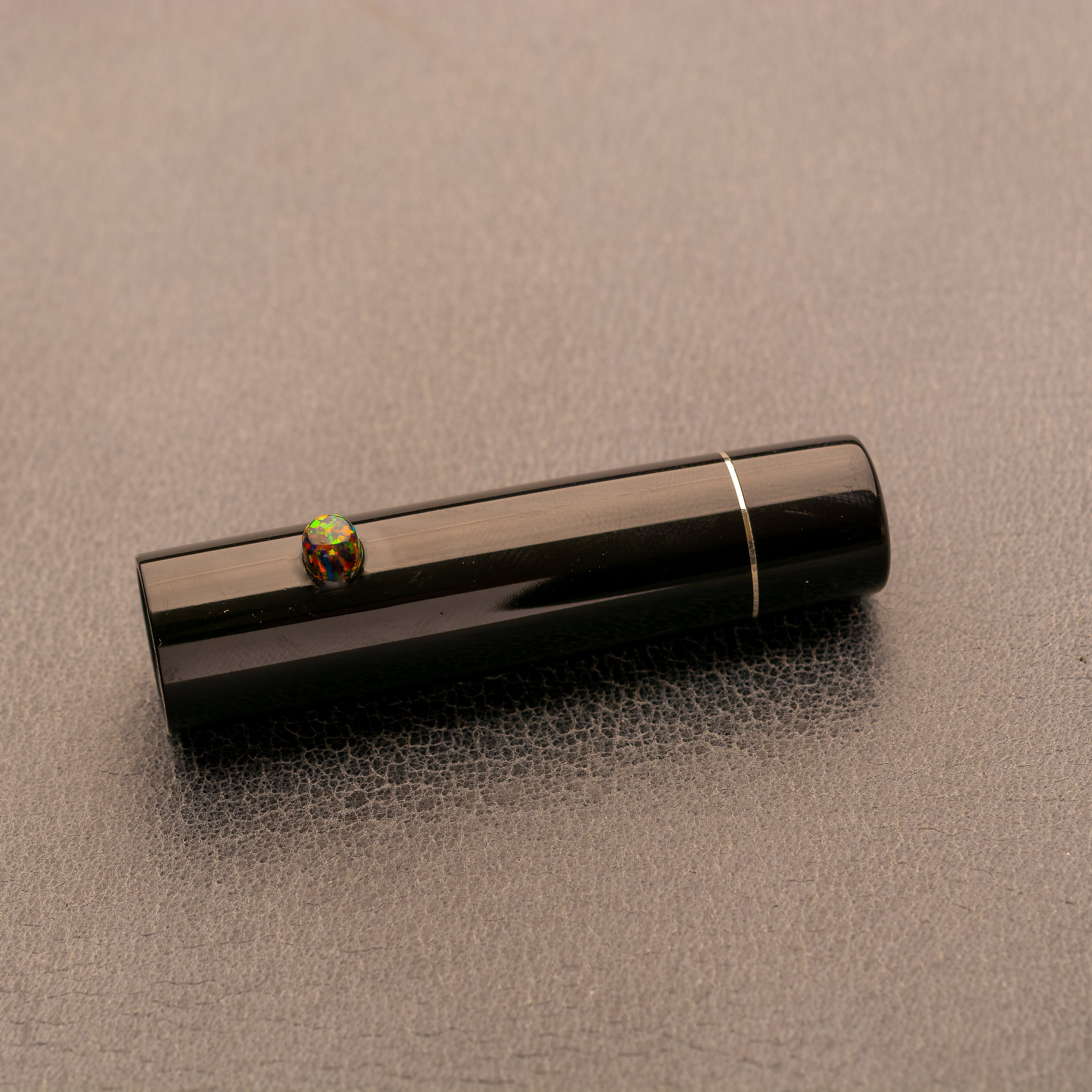 Fountain Pen - Bock #6 - 12 mm - Lab grown opal and Black Ebonite