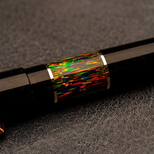 Fountain Pen - Bock #6 - 13 mm - Lab grown opal and Black Ebonite