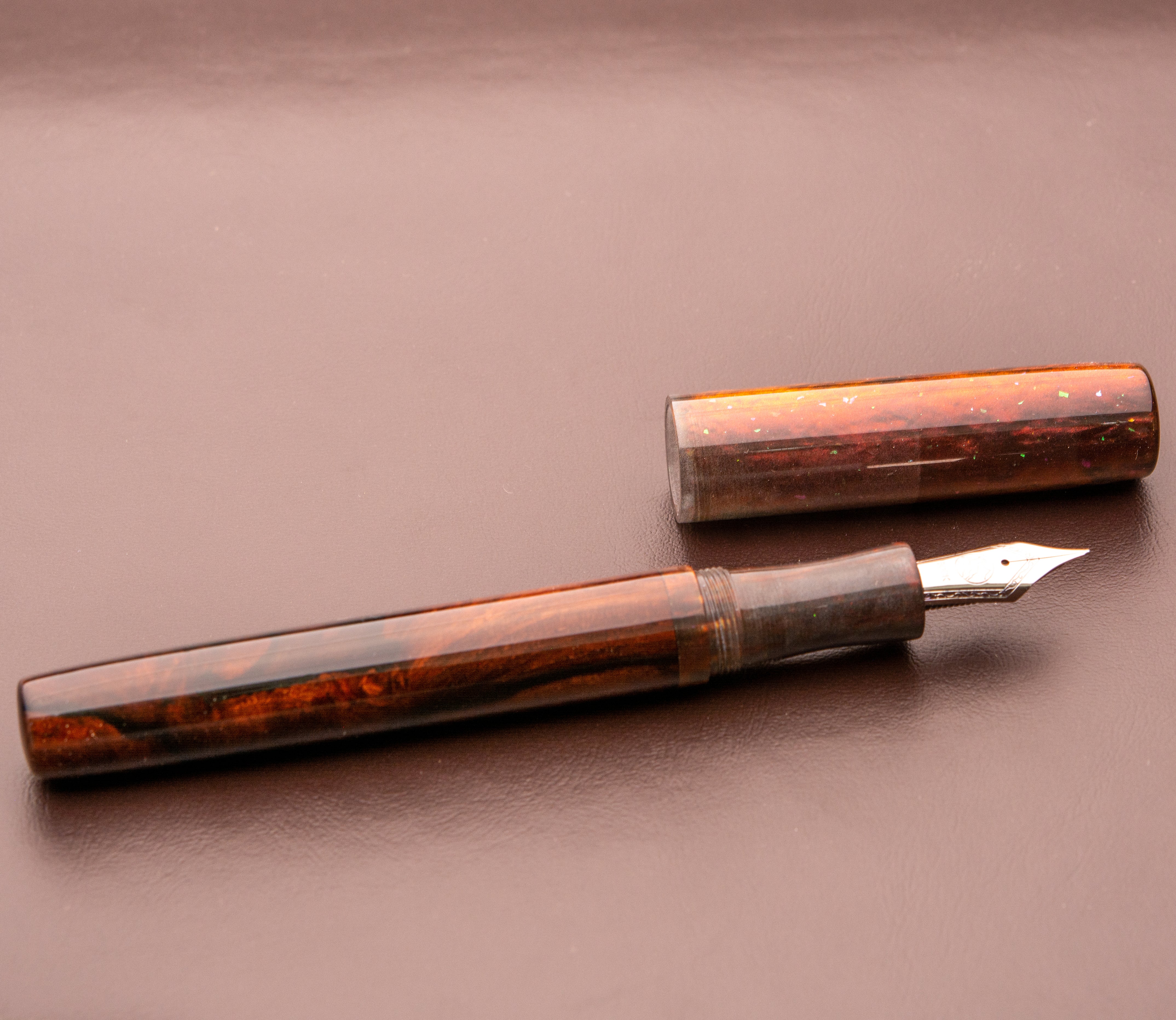 Fountain Pen - Bock #6 - 14 mm - Black walnut wood and Pavlov