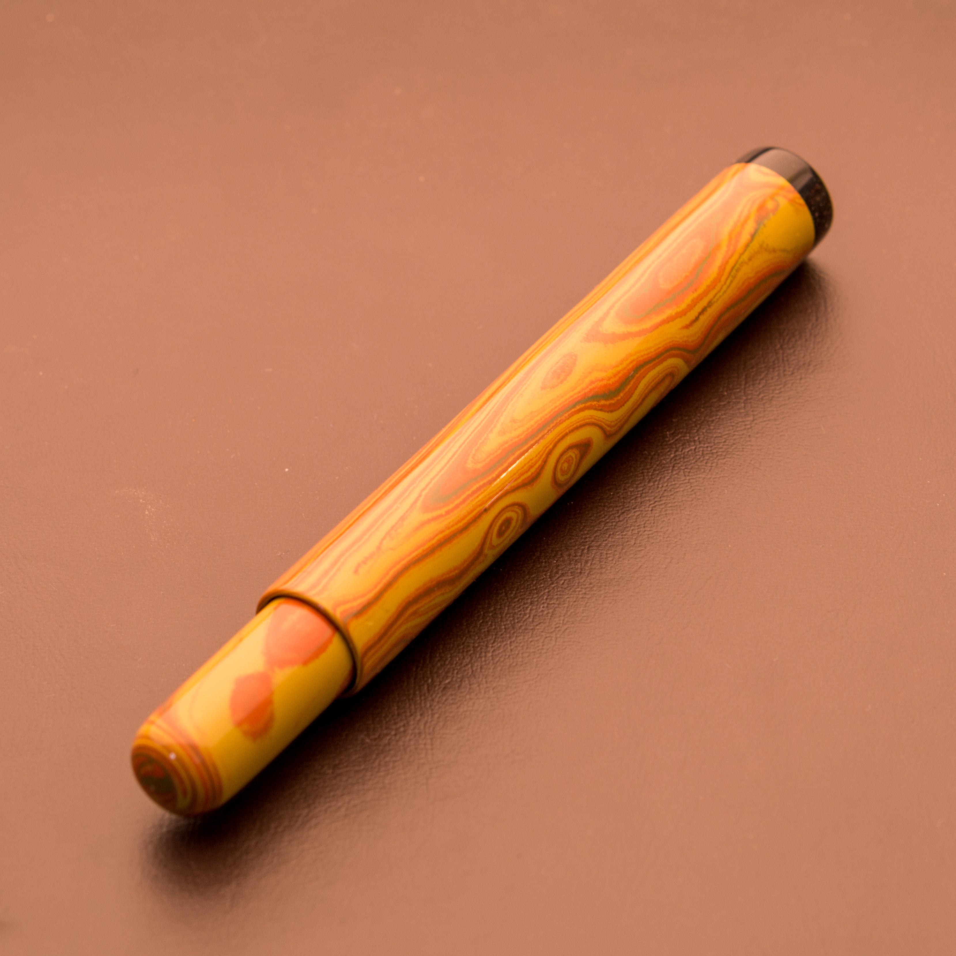 Fountain Pen - Bock #6 - 14 mm - SEM Rainbow Ebonite (Yellow & Orange)