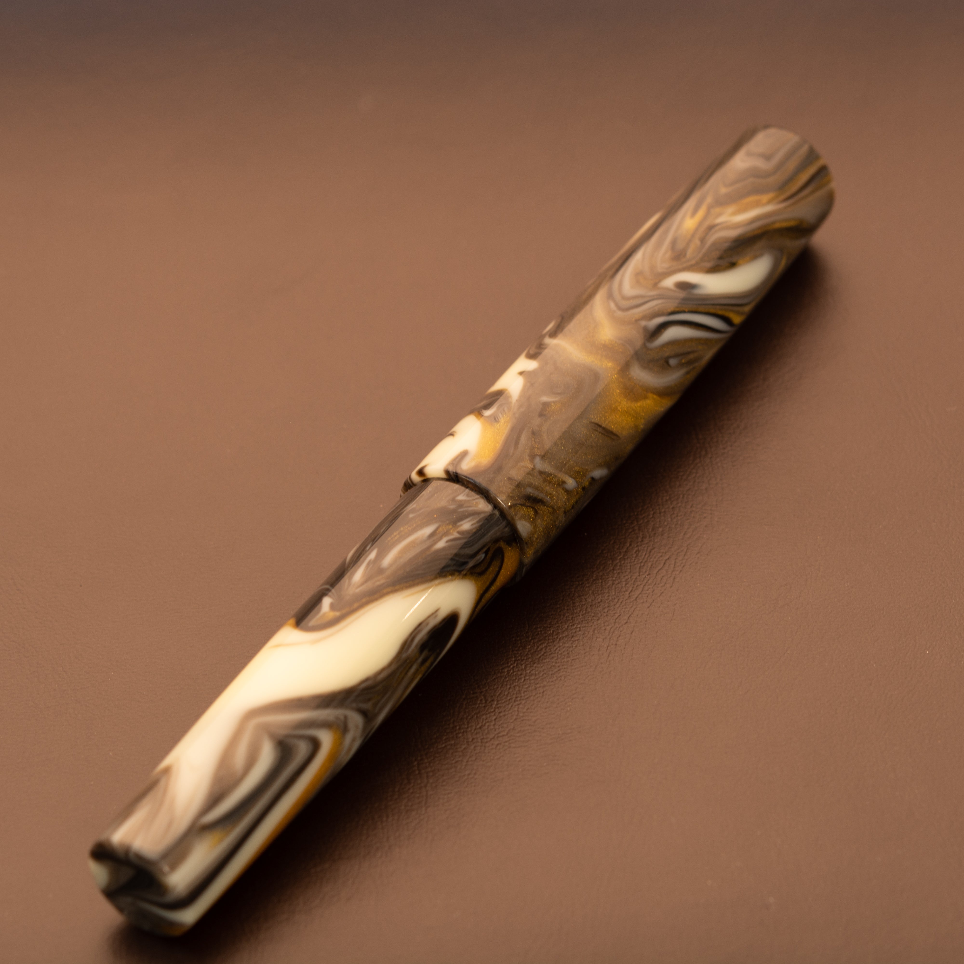 Fountain Pen - Bock #6 - 15 mm - Erinoid Cleopatra & Black Ebonite